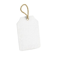 Blank Price Tag with Twisted String Loop for Gift or Product Labeling