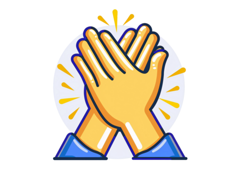 a cartoon of hands clapping - Powered by Adobe