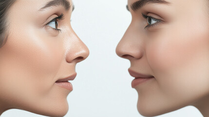 Clear-Skinned Senior and Young Woman Sharing a Joyful Smile
