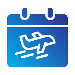 flight time flat gradient icon