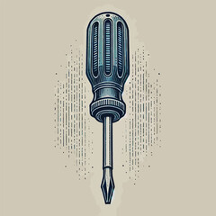 drawing of a screwdriver set falt vector illustration