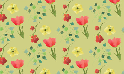 Beautifull plants, leaves, flowers on the background. 