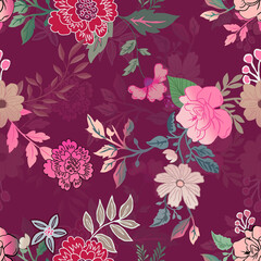 Fototapeta premium seamless pattern with flowers