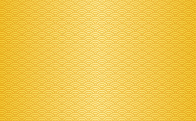青海波パターンの金色グラデーション背景素材