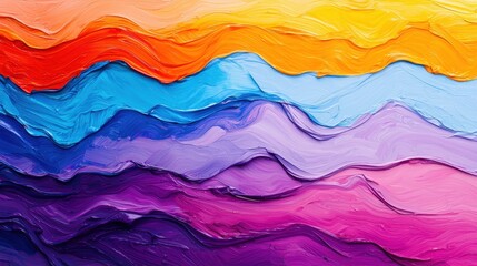 Colorful abstract waves art studio digital artwork creative space close-up vibrant expression