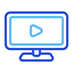 Tv Monitor Duoline Icon