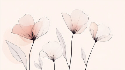 Minimalist Flowers Background Wallpaper
