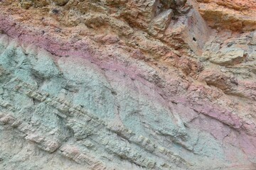 Rainbow colored rock formation 