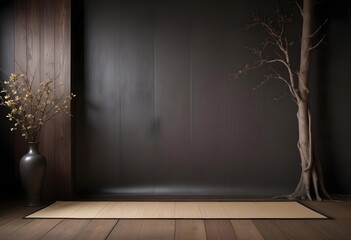 Asian table mockup with decor for festive presentations