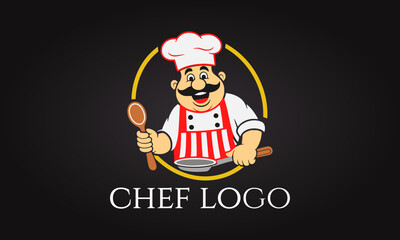 kitchen, chef logo, restaurant, cooking, logo, design, illustration, cook, 