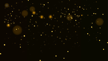Luxury black background with gold sparkles and bokeh © Emma