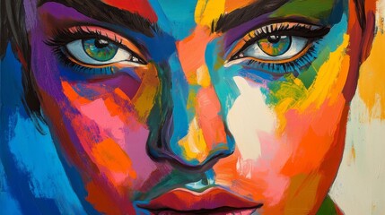 Fototapeta premium colorful art, vibrant painting, abstract design, bold hues, creative expression