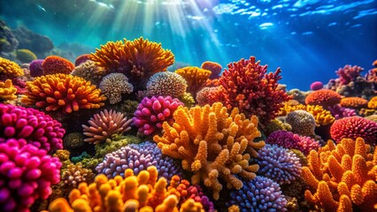 Vibrant Coral Reef, Eilat, Red Sea, Underwater Photography, Bokeh