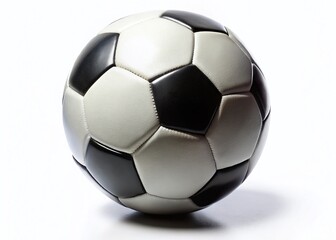 Fototapeta premium Classic Black and White Soccer Ball, Isolated, Clipping Path, Sport Photography