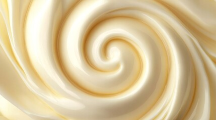 A detailed close-up of a smooth, swirling cream texture, highlighted by soft, natural lighting. The abstract composition evokes a sense of richness and indulgence, ideal for food or beauty-related