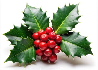 Elegant Christmas greeting card design featuring a minimalist holly sprig portrait.