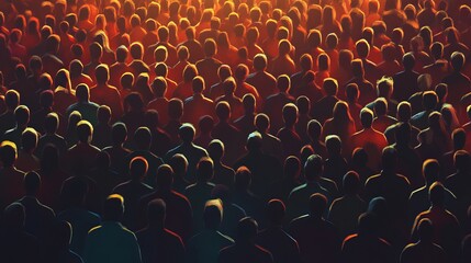 Obraz premium crowd, bustling people, busy street, large gathering, urban scene