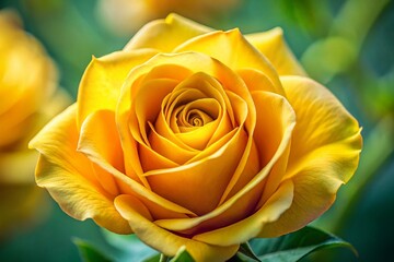 Close-up of a Vibrant Yellow Rose with High Depth of Field - Stock Photo