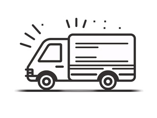 a black and white drawing of a truck