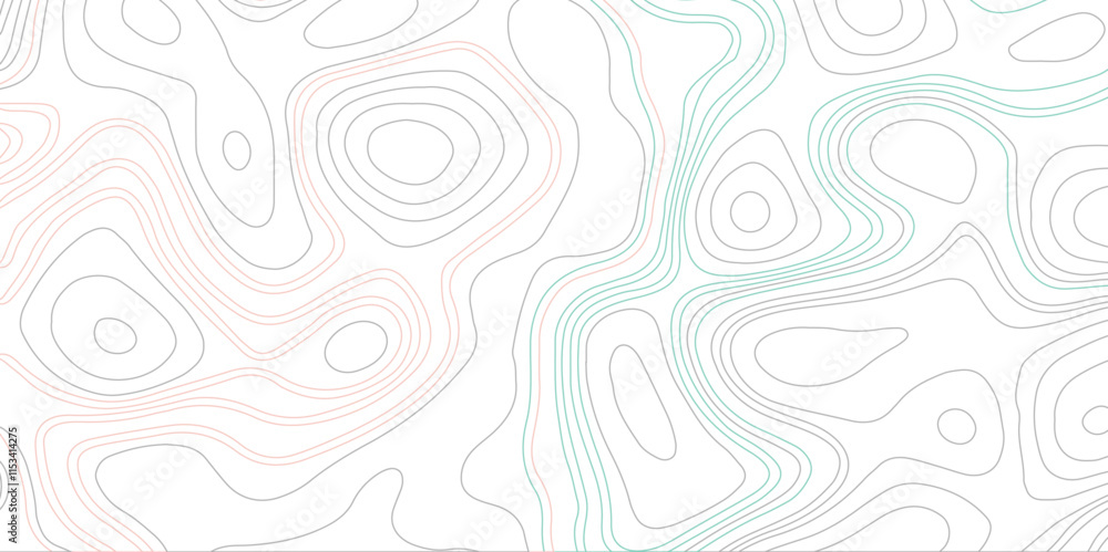 Fototapete vibrant and dynamic composition contour lines background vector. topographic map background grid map