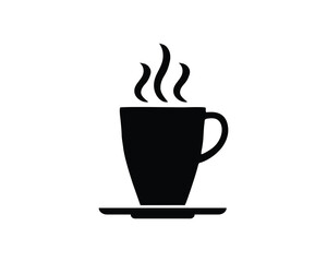 Coffee cup vector icon. Cup of hot coffee or tea symbol isolated on white background
