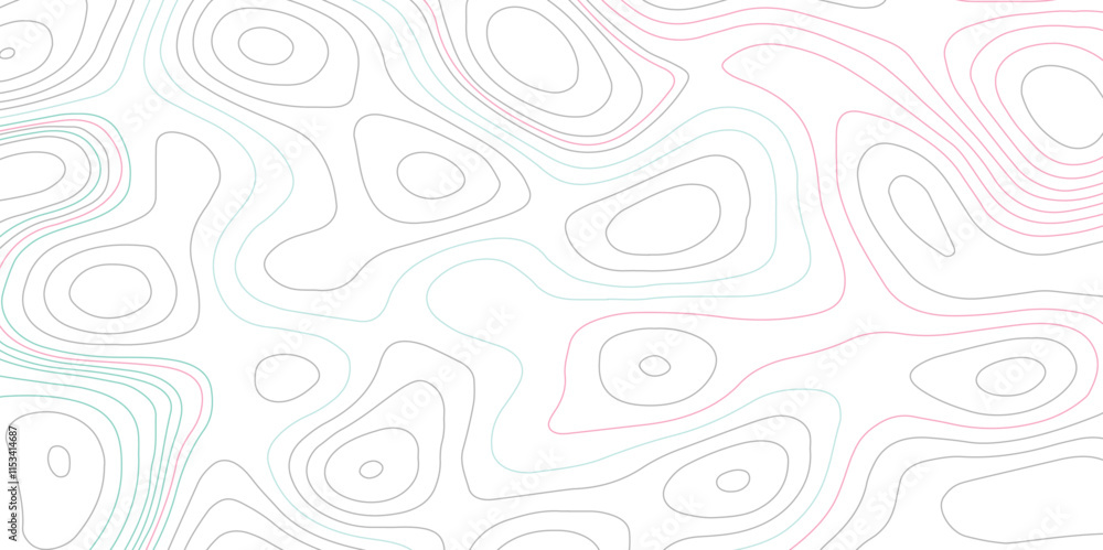 Fototapete vibrant and dynamic composition contour lines background vector. topographic map background grid map
