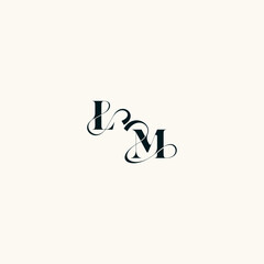 bold and hairline initial wedding monogram elegant ML fancy curve logo letter