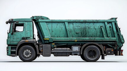 Waste Management Truck on White Background