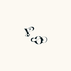 bold and hairline initial wedding monogram elegant OY fancy curve logo letter
