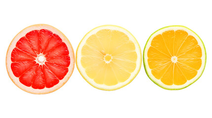 a group of citrus fruits