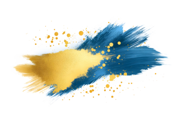 Dynamic blue and gold grunge brush stroke abstract art digital design colorful background creative concept