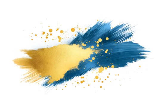 Dynamic blue and gold grunge brush stroke abstract art digital design colorful background creative concept