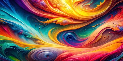 Obraz premium Vibrant Swirling Abstract Panoramic Background - Colorful Design