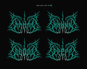 Vector font set with sharp and spiky edges. Alphabet for creating lettering compositions with a true heavy-metal vibe.