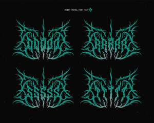 Vector font set with sharp and spiky edges. Alphabet for creating lettering compositions with a true heavy-metal vibe.