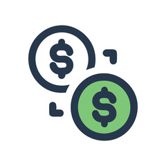 Financial Exchange Icon Showing Money Transfer