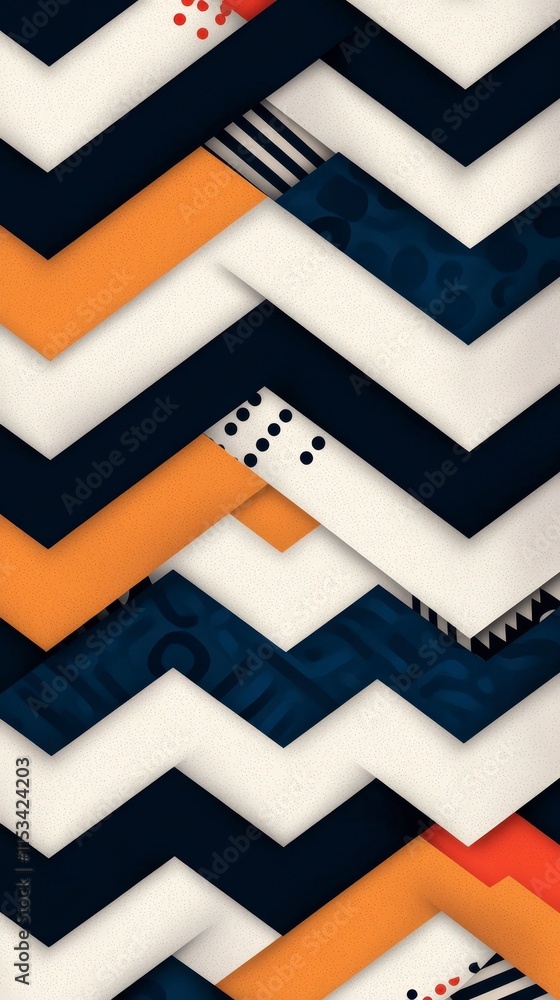 Poster abstract geometric zigzag pattern modern background design