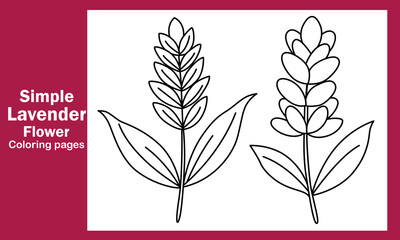 "Simple Lavender Flower Coloring Pages: Charming and Easy Designs for Relaxation and Creativity"