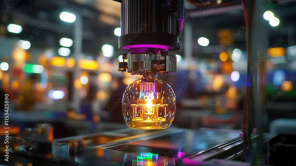 Poster 3d printer creating complex design with vibrant colors and intricate details, showcasing advanced te