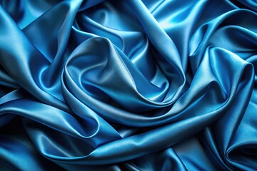 Fototapeta premium Shimmering blue silk satin: an elegant, luxurious abstract backdrop.