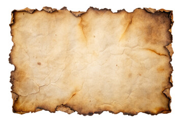 Fototapeta premium Old Burnt Torn Paper with Transparent Background