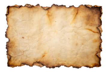 Old Burnt Torn Paper with Transparent Background