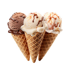 a group of ice cream cones