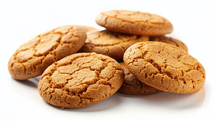 Delicious Golden Brown Gingersnaps: Isolated Tilt-Shift Stock Photo