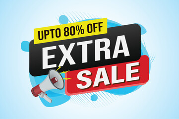 extra sale word mega phone concept vector illustration and 3d style, landing page, template, ui, web, mobile app, poster, banner, flyer, background, gift card, coupon, label, wallpaper

