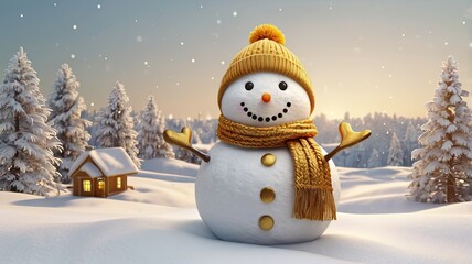 Obraz premium snowman in the snow