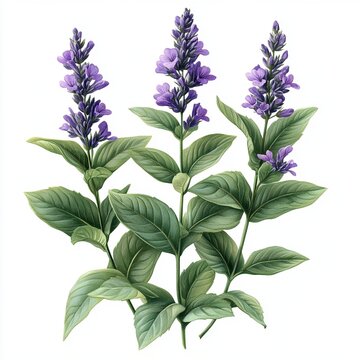 An illustration showcasing vervain on a white canvas.
