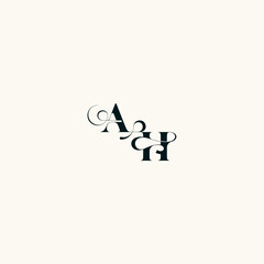 fancy curve logo bold and hairline initial letter wedding monogram elegant HA