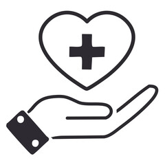 Obraz premium hand holding heart with cross