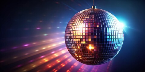 Disco Ball Reflections: Shimmering Light on Wall, Rule of Thirds Composition